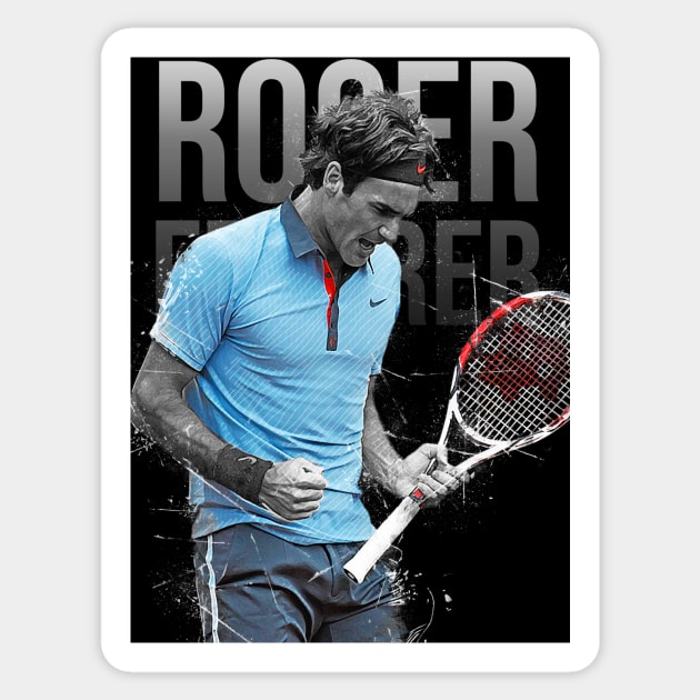 Roger Federer Sticker by Creativedy Stuff